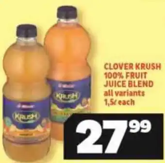 Usave Clover Krush 100% Fruit Juice Blend 1,5L offer