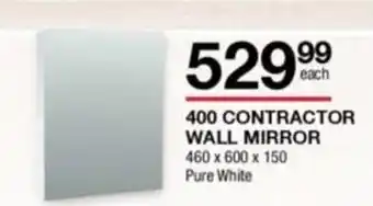 Build It 400 Contractor Wall Mirror 460 x 600 x 150 Pure White offer