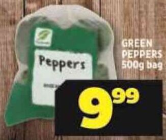 Usave Green Peppers 500g Bag offer