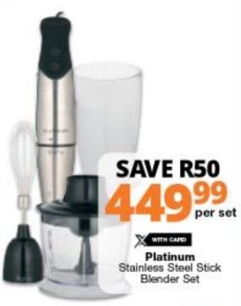 Checkers Platinum Stainless Steel Stick Blender Set offer