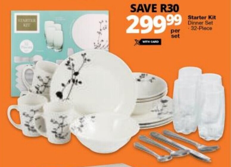 Starter Kit Dinner Set 32piece offer at Checkers