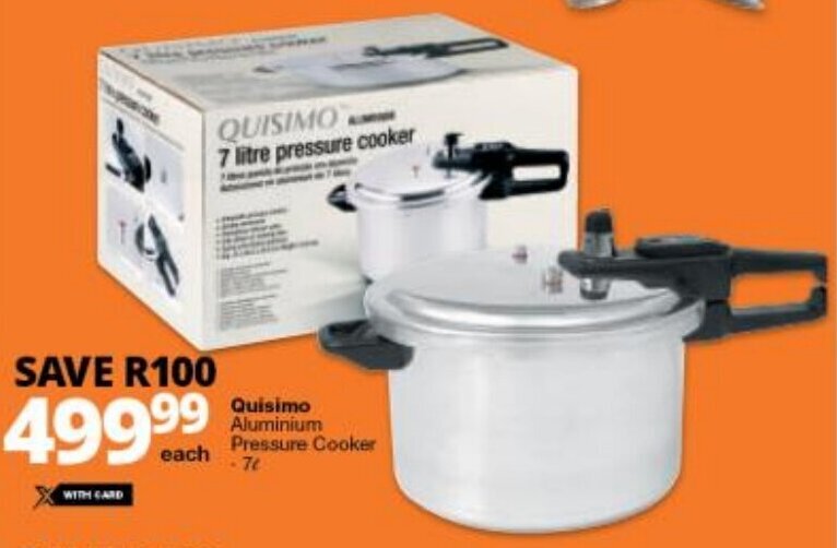 Quisimo Aluminum Pressure Cooker 7L offer at Checkers