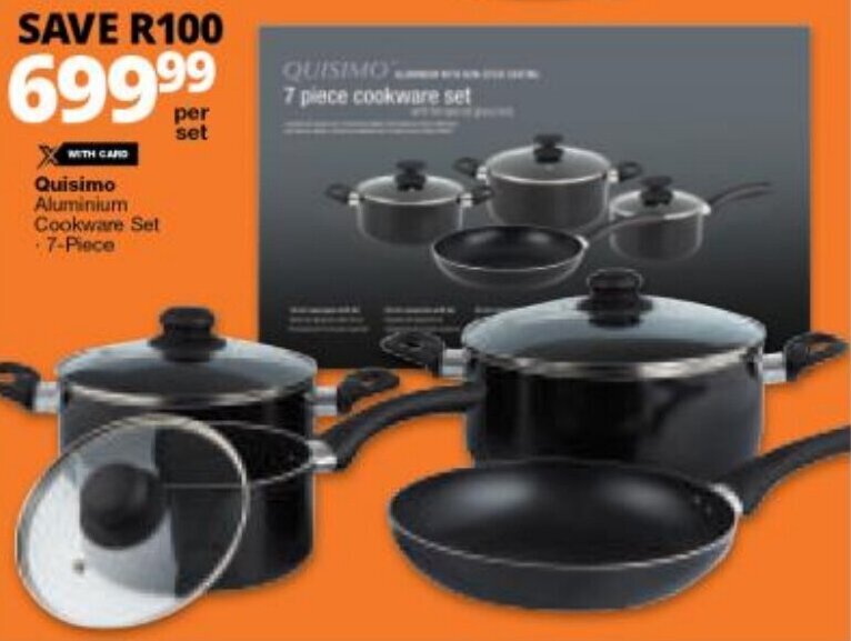 Quisimo Aluminum Cookware Set 7-piece offer at Checkers