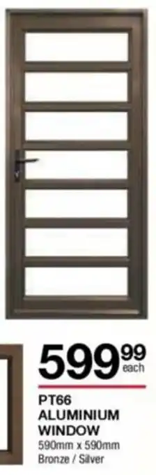 PT66 Aluminium Window 590mm x 590mm Bronze / Silver