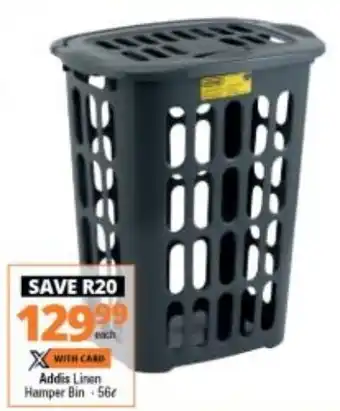 Checkers Addis Linen Hamper Bin 56L offer