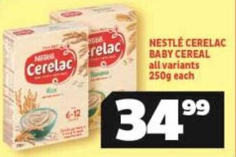 Usave Nestlé Cerelac Baby Cereal All Variants 250g offer