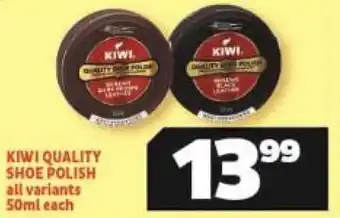 Usave Kiwi Quality Shoe Polish All Variants 50ml offer