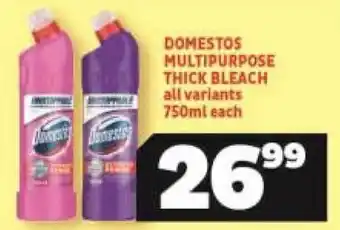 Usave Domestos Multipurpose Thick Bleach All Variants 750ml offer