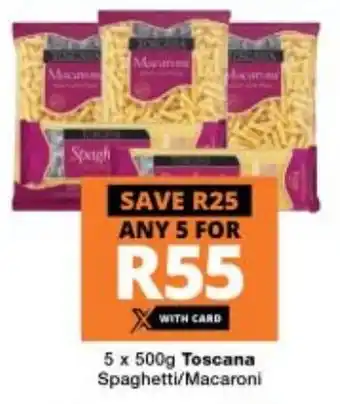 Toscana Spaghetti/Macaroni 5 x 500g