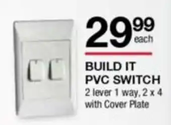 Build It Build It PVC Switch 2 lever 1 way, 2 x 4 with Cover Plate offer