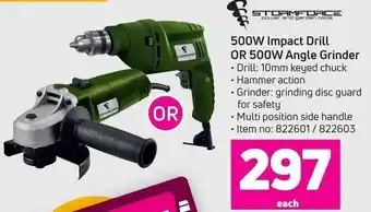 Game Stormforce 500W Impact Drill Or 500W Angle Grinder offer
