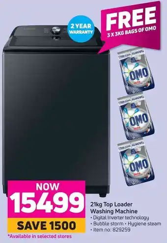 Game Samsung Top Loader Washing Machine 21kg offer