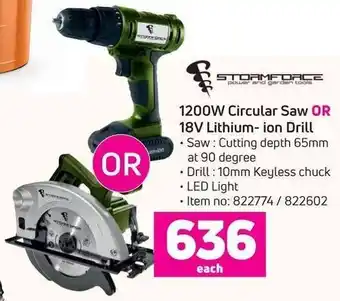 Game Storm Force 1200W Circular Saw Or 18V Lithium-Ion Drill-Each offer