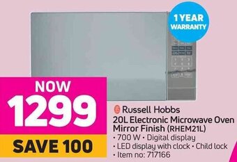 Russell Hobbs Electronic Microwave Oven Mirror Finish 20L