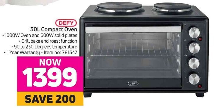 Defy 30L Compact Oven offer at Game