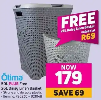 Game Otima 50L Plus Free 26L Daisy Linen Basket offer