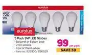 Game Eurolux 5 Pack 9W LED Globes offer