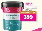 Game Simple Choice Decorators White PVA Paint 20L offer