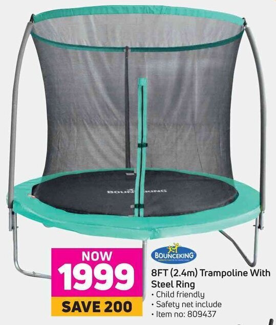 Bounceking 8Ft (2.4m) Trampoline With Steel Ring offer at Game