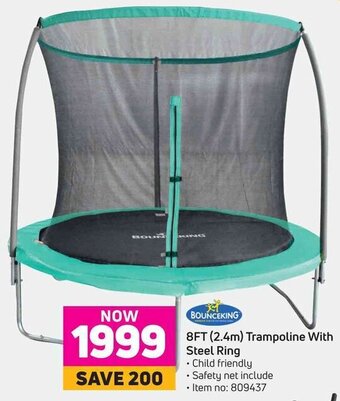 Game Bounceking 8Ft (2.4m) Trampoline With Steel Ring offer