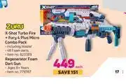 Game Zuru X Shot Turbo Fire + Fury 4 Plus Micro Combo Pack + Regenerator Foam Dart Gun-Each offer