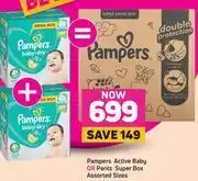 Game Pampers Active Bbay Or Pants Super Box Assorted Sizes offer