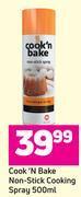 Game Cook n Bake Non Stick Cooking Spray 500ml offer