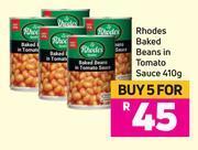 Game Rhodes Baked Beans In Tomato Sauce 5 x 410g offer