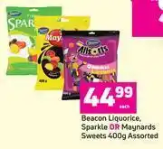 Game Beacon Liquorice, Sparkle Or Maynards Sweets Assorted 400g offer