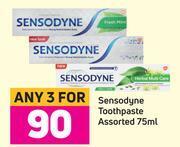 Game Sensodyne Toothpaste Assorted 3 x 75ml offer