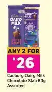 Game Cadbury Dairy Milk Chocolate Slab Assorted 2 x 80g offer