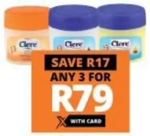 Checkers Clere Petroleum Jelly All Variants 3 x 250ml offer