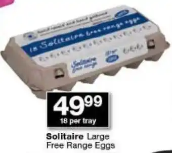 Solitaire Large Free Range Eggs 18 per tray