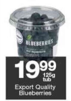 Checkers Export Quality Blueberries 125g offer
