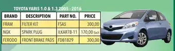 Toyota Yaris 1.0 & 1.3 2005-2016 FSA5