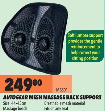 Autogear Mesh Massage Back Support