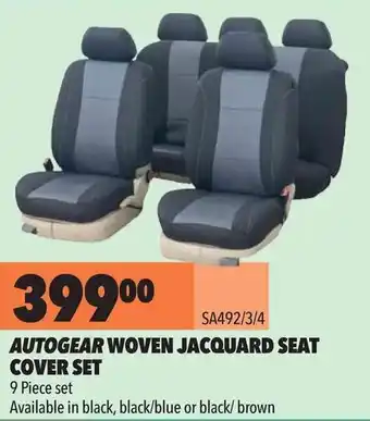 Midas Autogear Woven Jacquard Seat Cover Set 9-piece offer