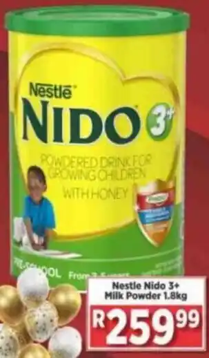 Big Save Nestle Nido 3+ Milk Powder 1,8kg offer