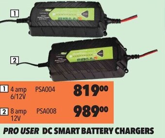Pro User DC Smart Battery Chargers 4 amp 6/12V PSA004
