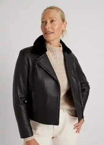 Woolworths Shearling collar biker jacket offer