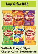 Game Willards Flings 150g Or Cheese Curls 150g Assorted- For Any 6 offer