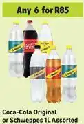 Game Coca-Cola Original Or Schweppes 1L Assorted- For Any 6 offer
