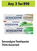 Game Sensodyne Toothpaste Assorted-For 3 x 75ml offer