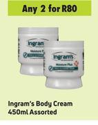 Game Ingram's Body Cream Assorted-For 2 x 450ml offer