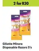 Game Gillette Minora Disposable Razors-For 2 x 5's offer