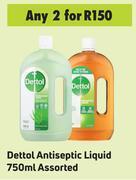 Game Dettol Antiseptic Liquid Assorted-For 2 x 750ml offer