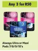 Game Always Ultra Or Maxi Pads-For 3 x 7/8/9/10's offer