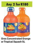 Game Oros Concentrated Orange Or Tropical Squash-For 2 x 5L offer