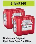 Game Budweiser Original Malt Beer Cans-For 2 x 6 x 410ml offer