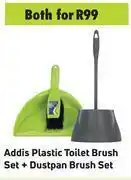 Game Addis Platic Toilet Brush Set + Dustpan Brush Set-Both For offer